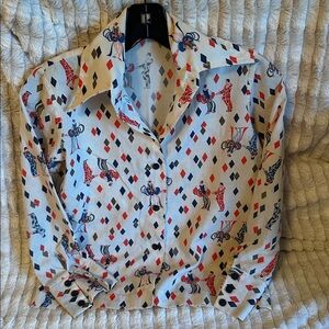 Vintage Durable Press Patterned Fabric Button Down